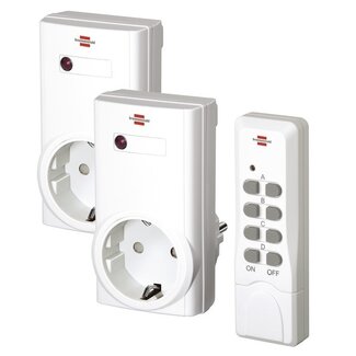 Brennenstuhl Brennenstuhl Comfort RCS 1000 N Funk-Schaltset - 2 Steckdosen mit Fernbedienung - für Innen - Weiß