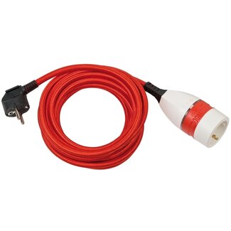 Brennenstuhl Brennenstuhl CEE 7/7 - CEE 7/3 Verlängerungskabel mit Drehschalter und Nylonmantel - 3x1,5mm² - Rot - 5m