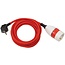 Brennenstuhl CEE 7/7 - CEE 7/3 Verlängerungskabel mit Drehschalter und Nylonmantel - 3x1,5mm² - Rot - 5m