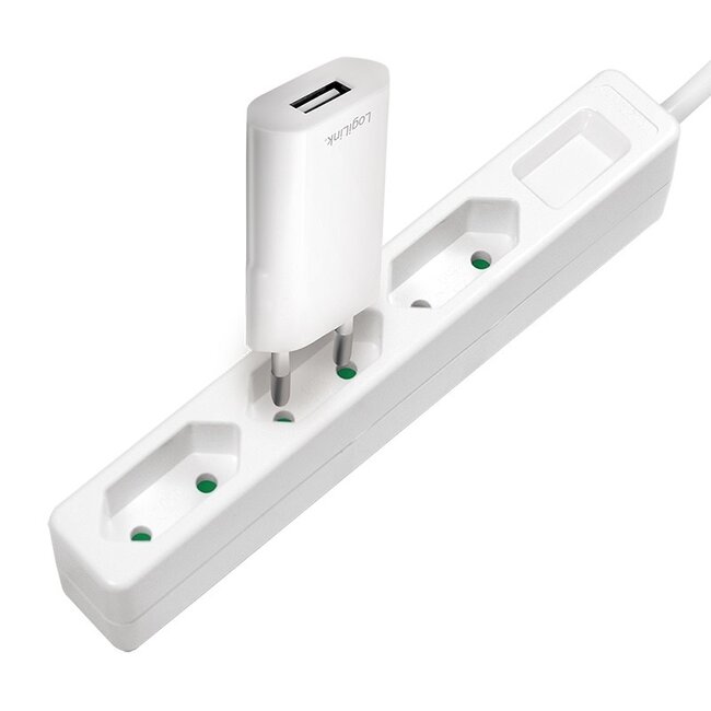 Steckdosenleiste 3-fach ohne Erdung / Weiß - 1,5 m