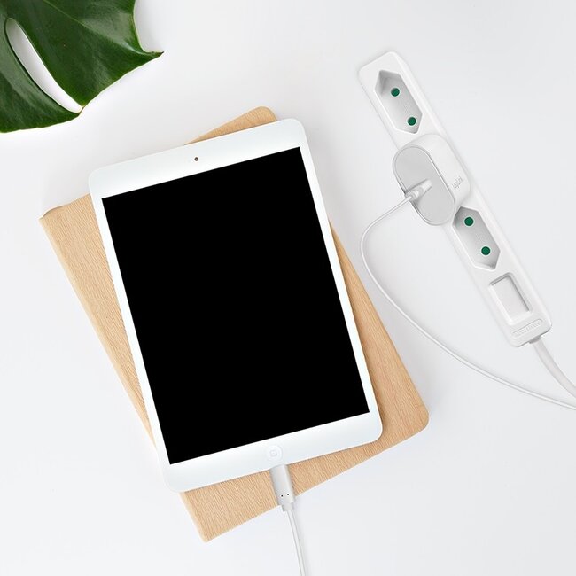 Steckdosenleiste 3-fach ohne Erdung / Weiß - 1,5 m