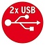 MaxTrack Steckdosenleiste mit 3 Steckplätzen und 2 USB-Anschlüssen, 1,5 m, schwarz