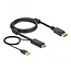 Premium HDMI-zu-DisplayPort Aktives Kabel - HDMI 1.4 / DP 1.2 (4K 30Hz) - USB-A Stromversorgung - Schwarz - 1 Meter