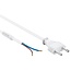 CEE 7/16 - 2-adriges Stromkabel offen mit Zugentlastung - 2x 0,75mm² / Weiß - 1,5 m
