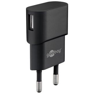 Goobay Goobay USB Heimladegerät 1 Port - rechtwinklig - 1A / schwarz