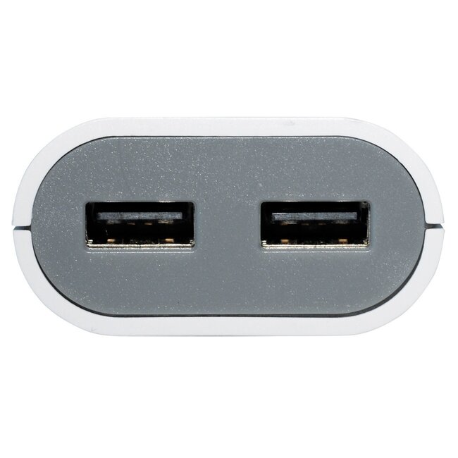 USB Heimladegerät mit 2 Ports - Smart IC - 2,4A / Weiß - 1,5 m