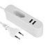 USB-Heimladegerät mit 2 Ports und Euro CEE 7/16 Stecker - 2,4A / Weiß - 1,4 m