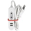 USB-Heimladegerät mit 2 Ports und Euro CEE 7/16 Stecker - 2,4A / Weiß - 1,4 m