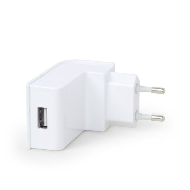 USB-Heimladegerät mit 1 Port - rechtwinklig - 2,1A / weiß
