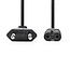 Nedis C7 Stromkabel gerade - CEE 7/16 Stecker - 2x 0,75mm² - Schwarz - 2 Meter