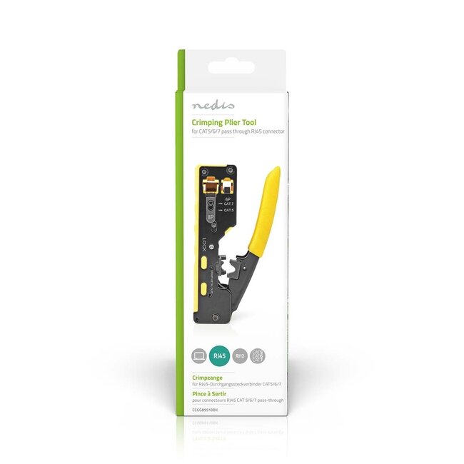 Nedis Profi-Crimpzange für RJ45, RJ12 & RJ11 Steckverbinder / Metall