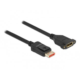DeLOCK DisplayPort Einbaubuchse (m-w) - Version 1.4 (5K/8K 60Hz) / Schwarz - 1 Meter