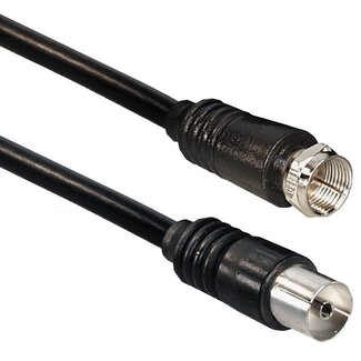 MaxTrack F-Stecker (m) - IEC-Stecker (w) Koaxialkabel / Schwarz - 7,5 Meter