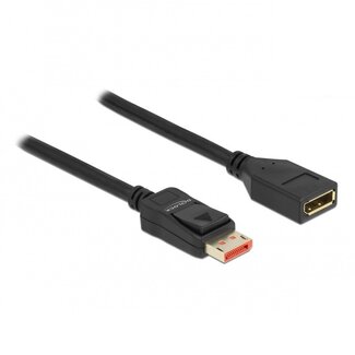 DeLOCK Premium DisplayPort Verlängerungskabel mit DP_PWR - Version 1.4 (5K/8K 60Hz) / Schwarz - 2 Meter