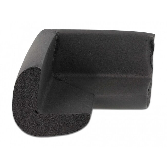 Eckschutz mit selbstklebendem Pad - 56 x 56 x 33 mm / schwarzer Schaum