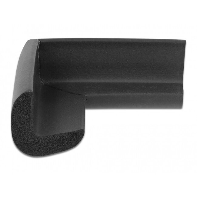 Eckschutz mit selbstklebendem Pad - 56 x 56 x 22 mm / schwarzer Schaum
