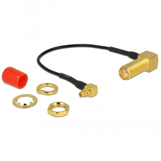 DeLOCK MMCX (m) rechtwinklig - SMA (w) rechtwinklig Kabel - Mini Koax (1,37 mm) - 50 Ohm - 0,10 m