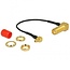 MMCX (m) rechtwinklig - SMA (w) rechtwinklig Kabel - Mini Koax (1,37 mm) - 50 Ohm - 0,10 m