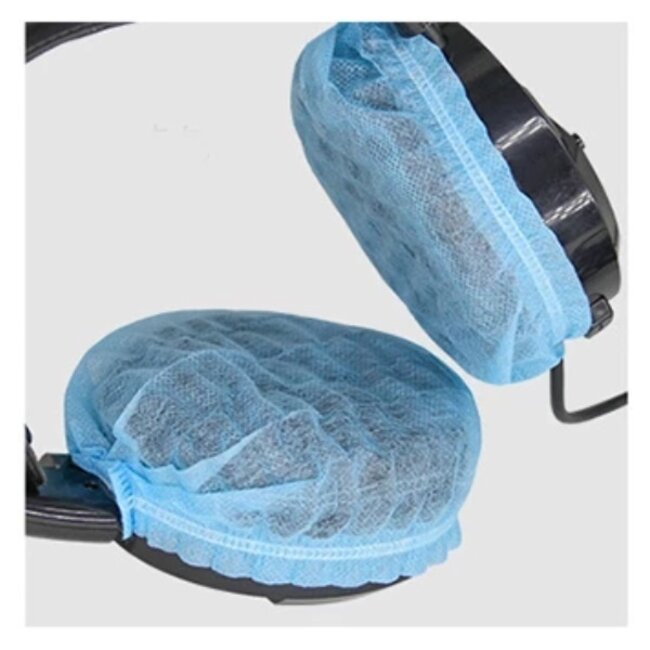Hygienische Kopfhörerbezüge - Universal - Groß (max. 12 cm) - 100 Stück / Blau