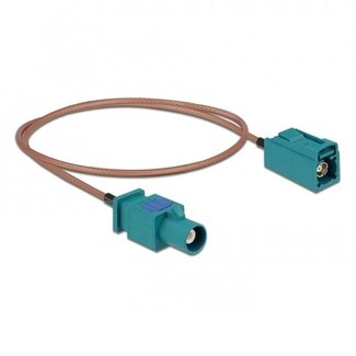 DeLOCK Fakra Z (m) - Fakra Z (w) Antennenverlängerungskabel - RG316 - 50 Ohm / transparent - 0,50 m