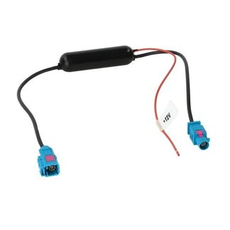 M-Use Fakra Z (m) - Fakra Z (w) Antennenadapter mit Phantomspannung (12V) - RG174 - 50 Ohm / Schwarz - 0,20 m