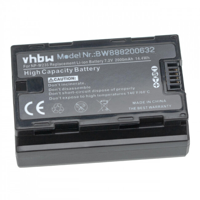 Kameraakku kompatibel mit Fujifilm NP-W235 / 2000 mAh