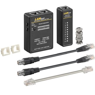 Goobay Goobay LAN-Multikabeltester für Koax- und Netzwerkkabel - RJ45, RJ12, RJ11 & BNC