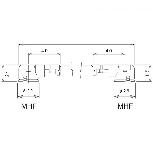 MHF I (v) Kabel - Micro Coax 1,13 mm - 50 Ohm - Schwarz - 0,50 m