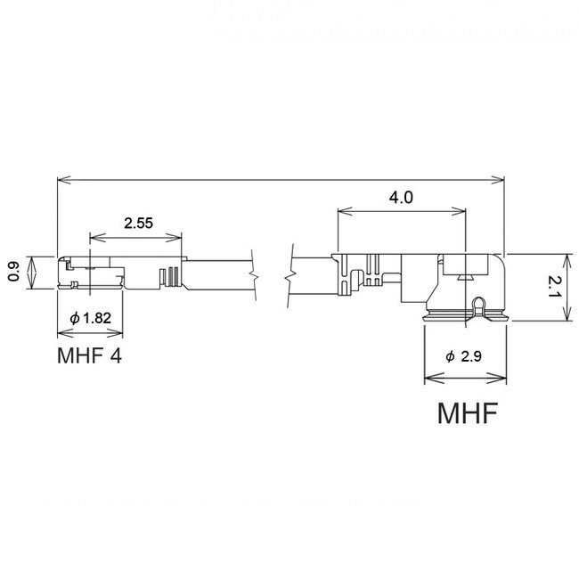 MHF I (v) - MHF 4L (v) Kabel - Micro Coax 1,13 mm - 50 Ohm - Schwarz - 0,40 m
