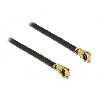 DeLOCK MHF 4L (v) Kabel - Micro Coax 1,13 mm - 50 Ohm - Schwarz - 0,5 m