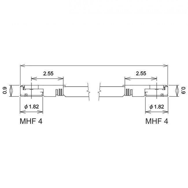 MHF 4L (v) Kabel - Micro Coax 1,13 mm - 50 Ohm - Schwarz - 0,10 m