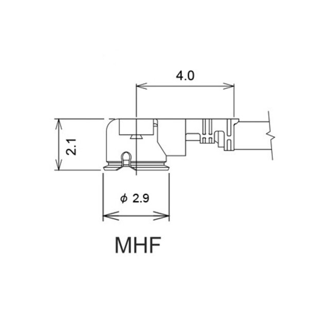 MHF I LK (w) - RP-SMA (w) Kabel mit Dichtungsring - Micro Coax (1,13 mm) - 50 Ohm / Grau - 0,10 m