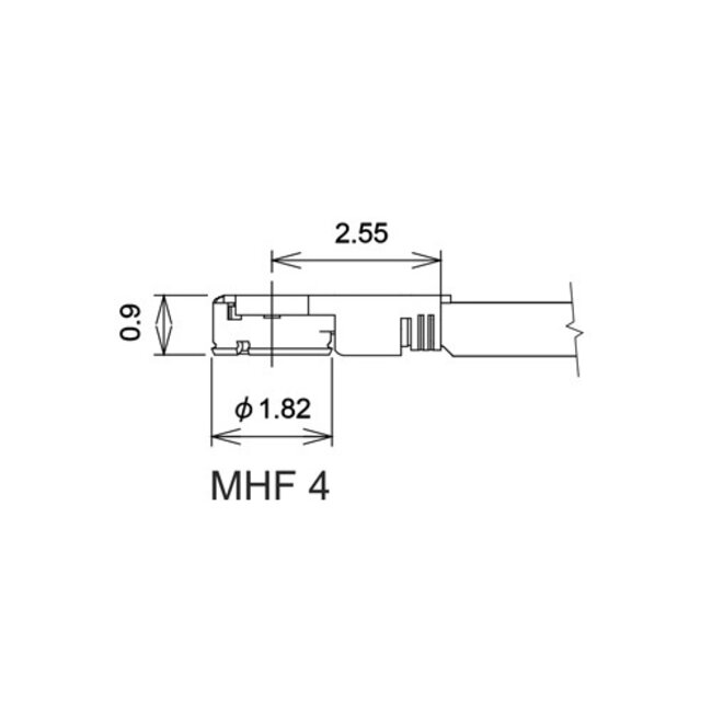 MHF 4 (w) - RP-SMA (w) Kabel - Micro Coax 0,81 mm - 50 Ohm - Schwarz - 0,20 m