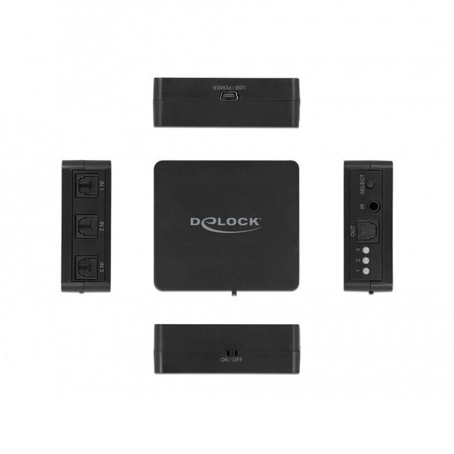 DeLOCK Digitale Optische Toslink Audio Umschalter - 3 Eingänge, 1 Ausgang