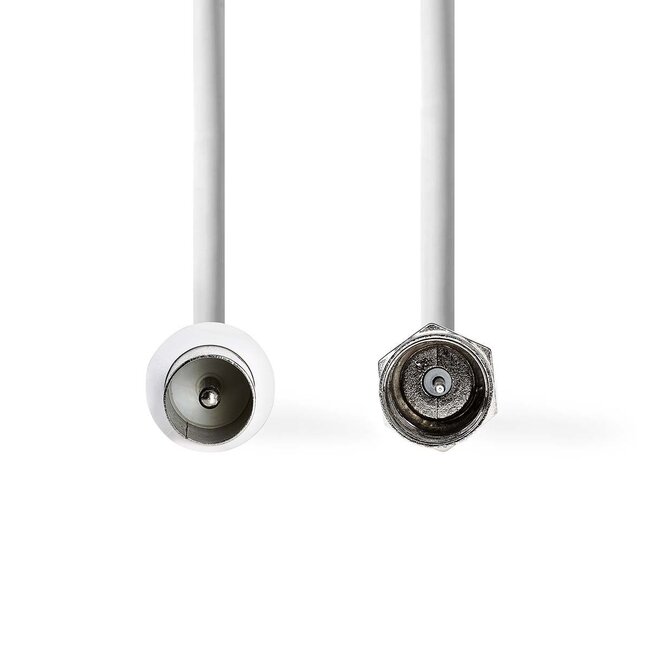 F-Stecker (m) - IEC-Stecker (m) Koaxialkabel weiß - 3 Meter