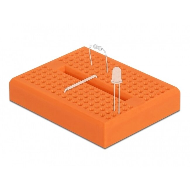 Mini Steckbrett mit 170 Kontakten / Orange