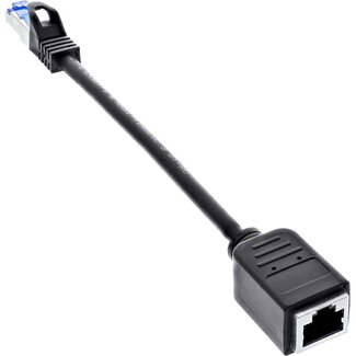 InLine S/FTP CAT6a 10-Gigabit Netzwerkkabel Verlängerung / Schwarz - LSZH - 0,20 m