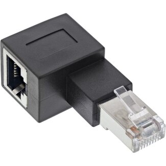 InLine STP CAT6a 10G RJ45 Winkeladapter links schwarz