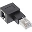 STP CAT6a 10G RJ45 Winkeladapter links schwarz