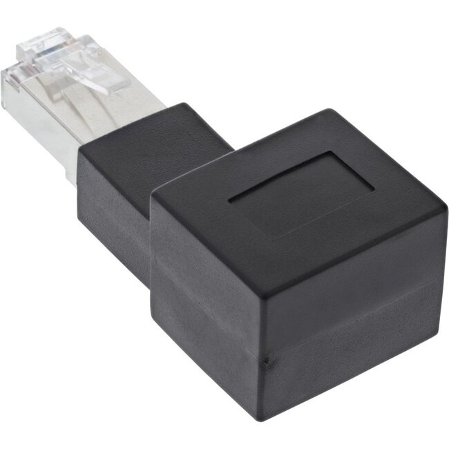 STP CAT6a 10G RJ45 Winkeladapter links schwarz