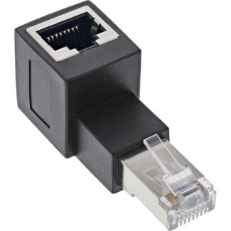InLine STP CAT6a 10G RJ45 Winkeladapter - Abgewinkelt Nach Unten / Schwarz