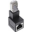 STP CAT6a 10G RJ45 Winkeladapter - Aufwärts / Schwarz