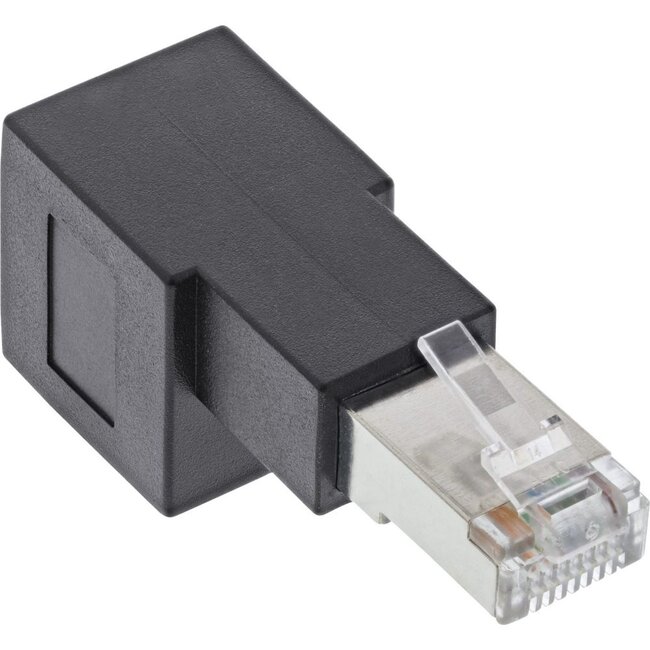 STP CAT6a 10G RJ45 Winkeladapter - Aufwärts / Schwarz