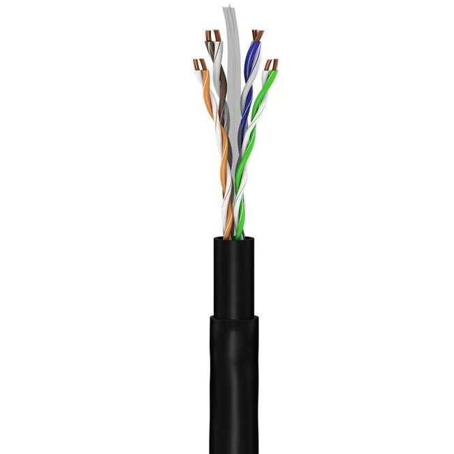 Outdoor-Set mit 305 m U/UTP CAT6 Netzwerkkabel, 100 Kabelbindern, 100 Steckern und Crimpzange