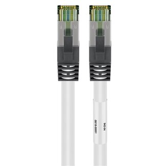 Goobay Premium S/FTP CAT8.1 40-Gigabit Netzwerkkabel Weiß LSZH 0,5 m