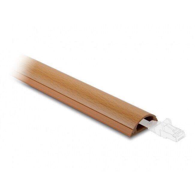 Kunststoff-Kabelkanal halbrund mit selbstklebendem Streifen - 100 x 3 cm / braun