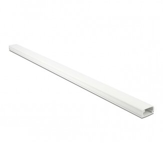 DeLOCK Kunststoff-Kabelkanal mit Abdeckung und selbstklebendem Streifen - 100 x 2,6 cm / Weiß