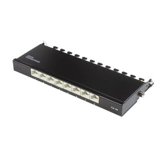 Good Connections CAT6a Gigabit Desktop Patchpanel 0,5U mit 8 Ports - geschirmt / schwarz