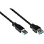 USB 3.0 Verlängerungskabel USB auf USB - 0,5 m - schwarz - bis 0,9A