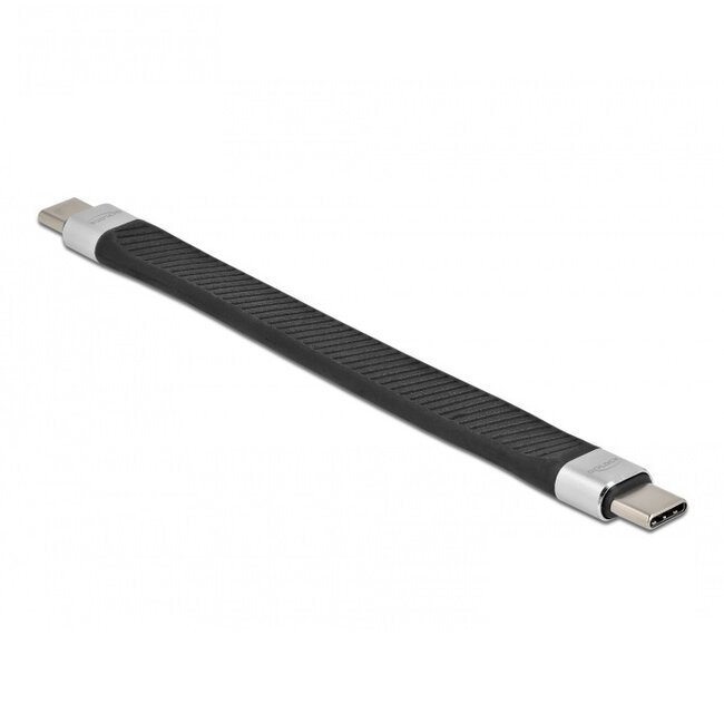 USB-C auf USB-C Silikonkabel mit E-Marker Chip - USB3.2 (bis 10 Gbit/s) - PD bis 20V/5A - Video bis 8K 30Hz - Schwarz - 0,10 m